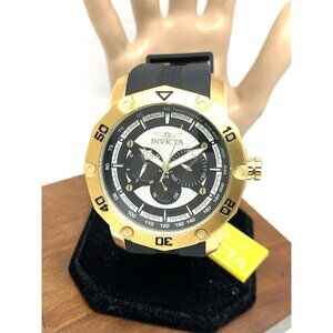 Invicta Men's Watch 45741 Pro Diver Quartz Gold Black Rubber Strap 50mm